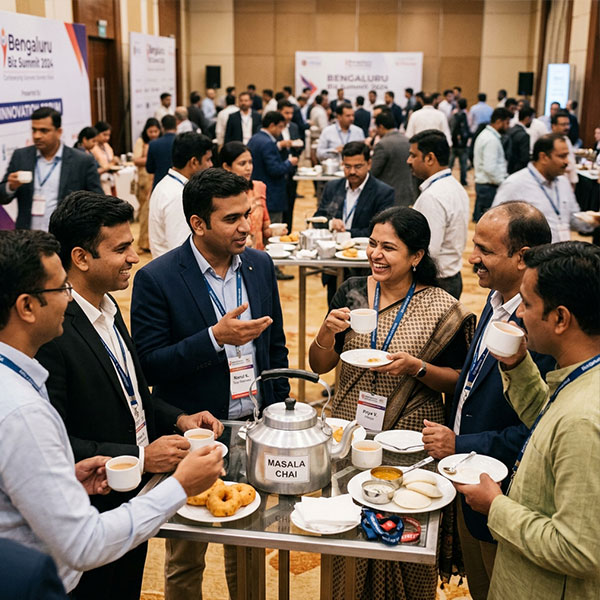 Corporate meeting catering setup by Samaanvii Food Services in Mangalore